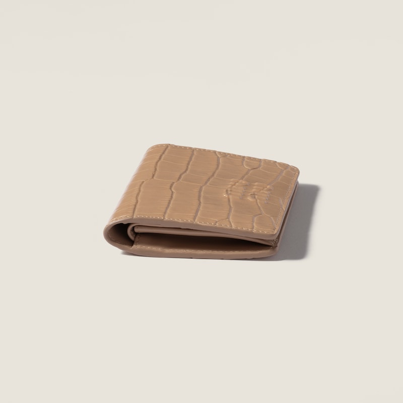 Petit portefeuille en cuir à imprimé croco