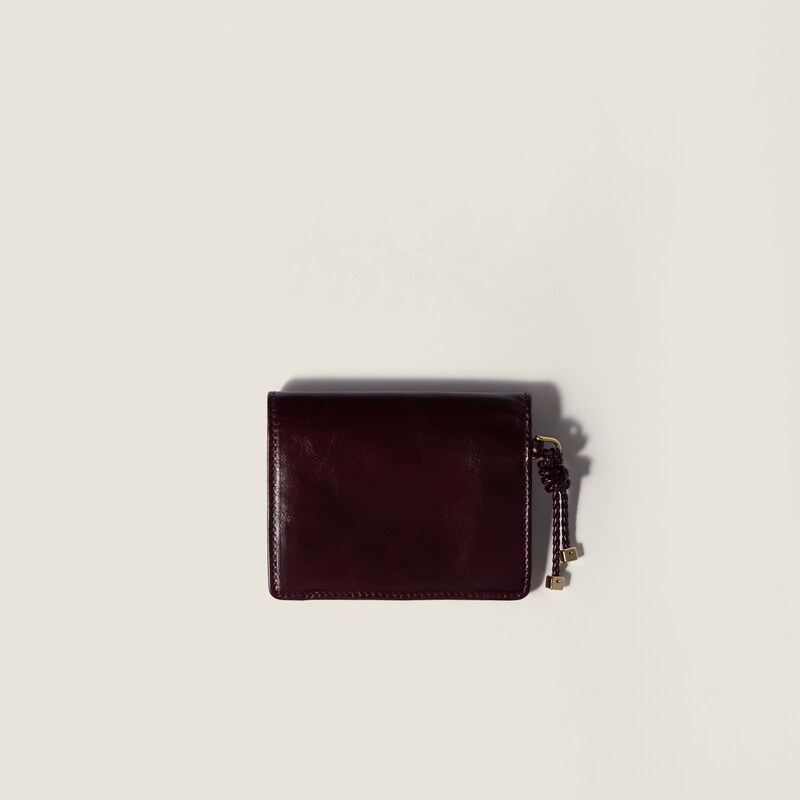 Small shiny leather wallet