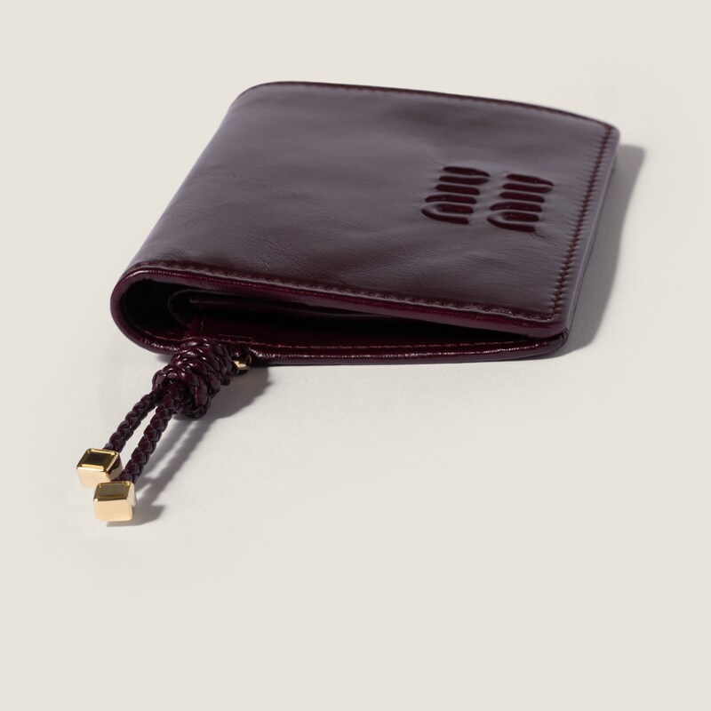 Small shiny leather wallet