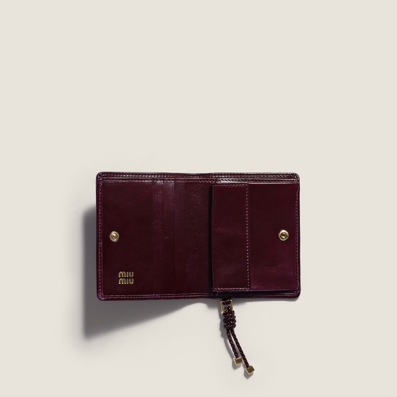 Small shiny leather wallet