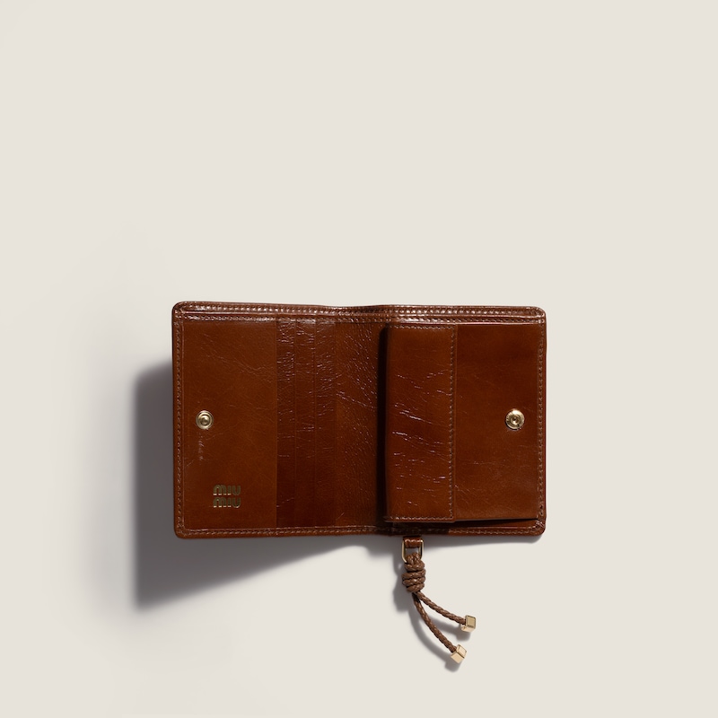 Small shiny leather wallet