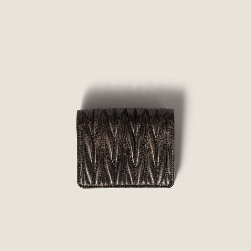 Small matelassé nappa leather wallet