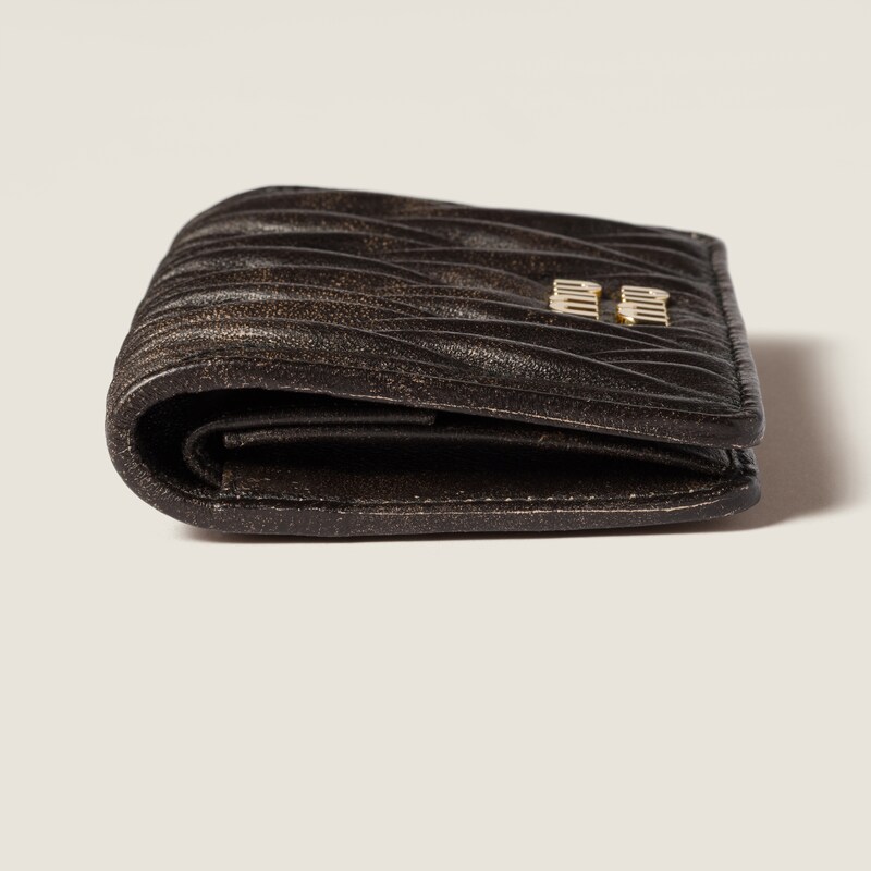 Small matelassé nappa leather wallet
