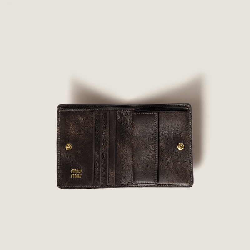 Small matelassé nappa leather wallet