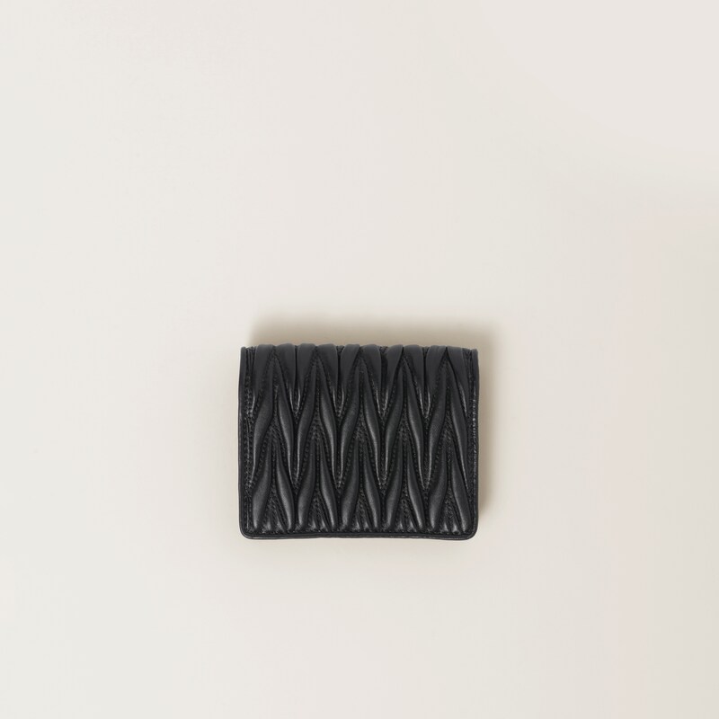 Small matelassé nappa leather wallet