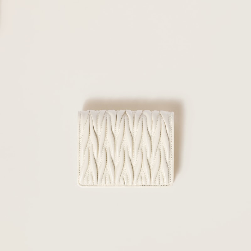 Small matelassé nappa leather wallet