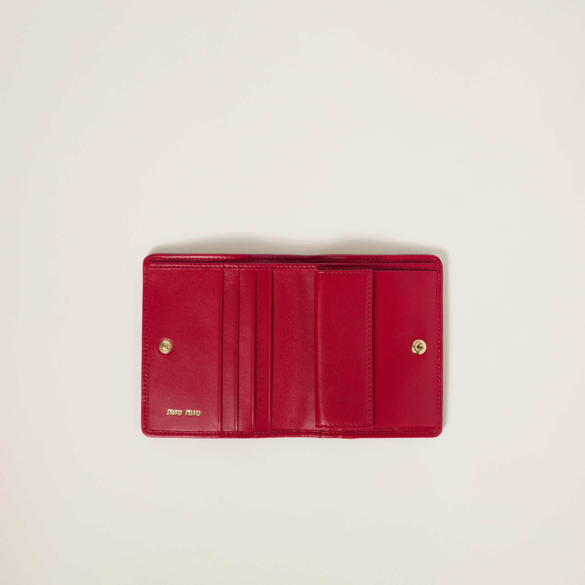 Red Small Matelassé Nappa Leather Wallet | Miu Miu
