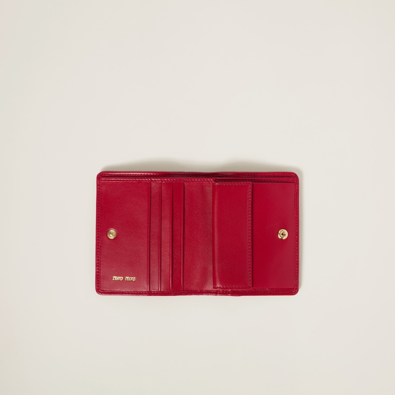 Small matelassé nappa leather wallet