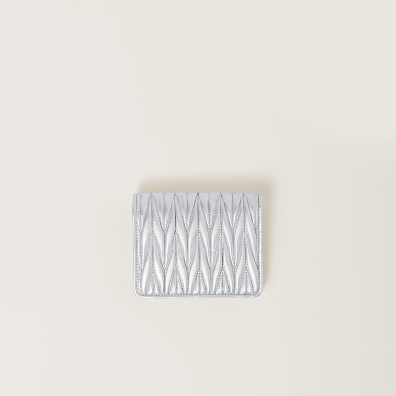 Small matelassé nappa leather wallet