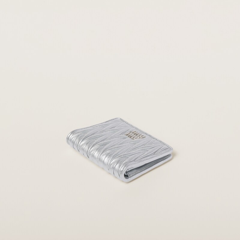 Small matelassé nappa leather wallet