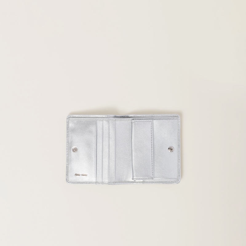 Small matelassé nappa leather wallet