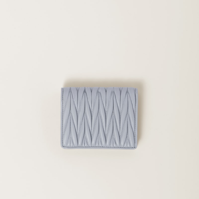 Small matelassé nappa leather wallet