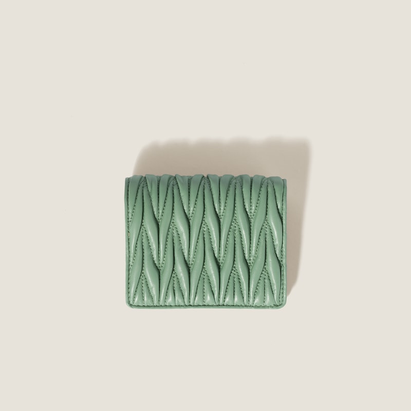 Small matelassé nappa leather wallet
