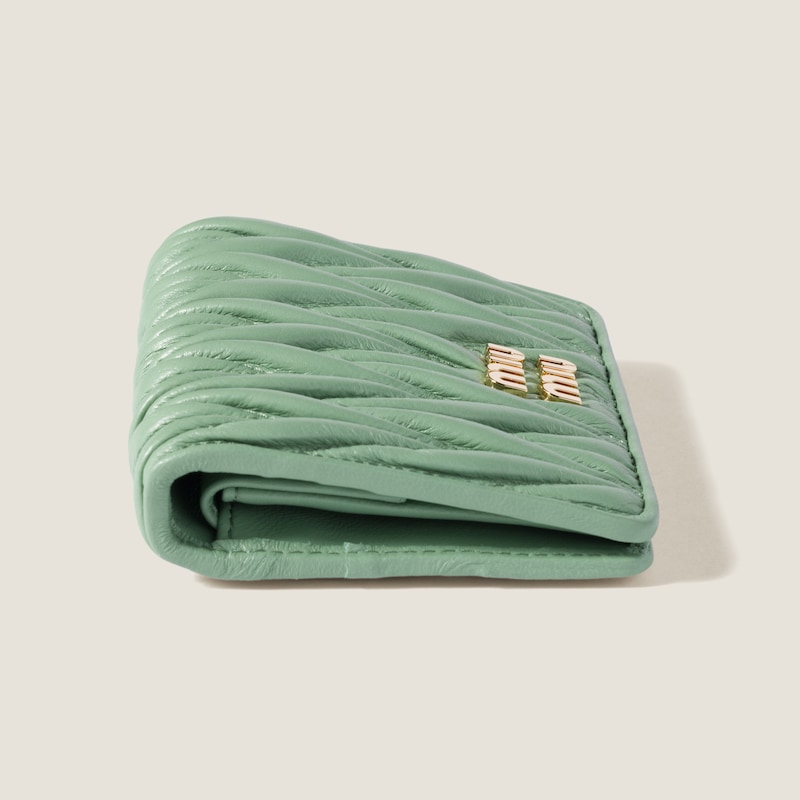 Small matelassé nappa leather wallet