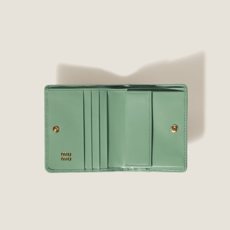 Small matelassé nappa leather wallet