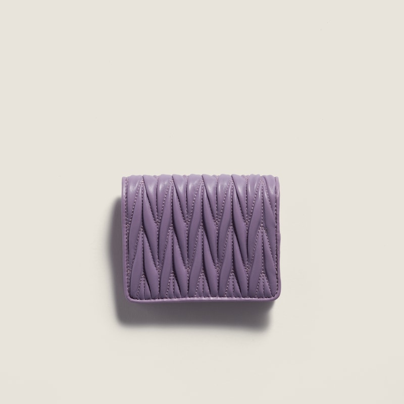 Small matelassé nappa leather wallet