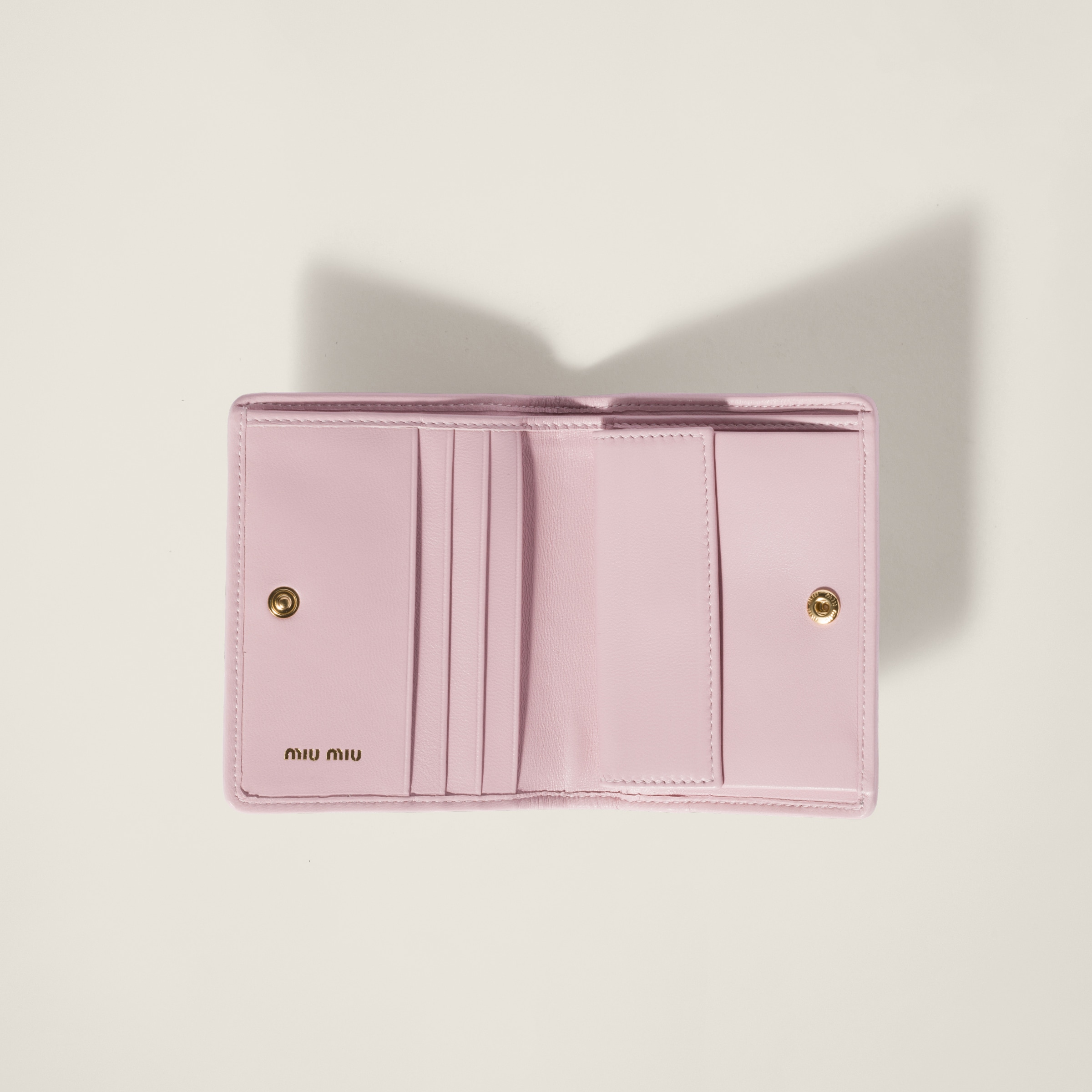 Alabaster Pink Small Matelassé Nappa Leather Wallet | Miu Miu