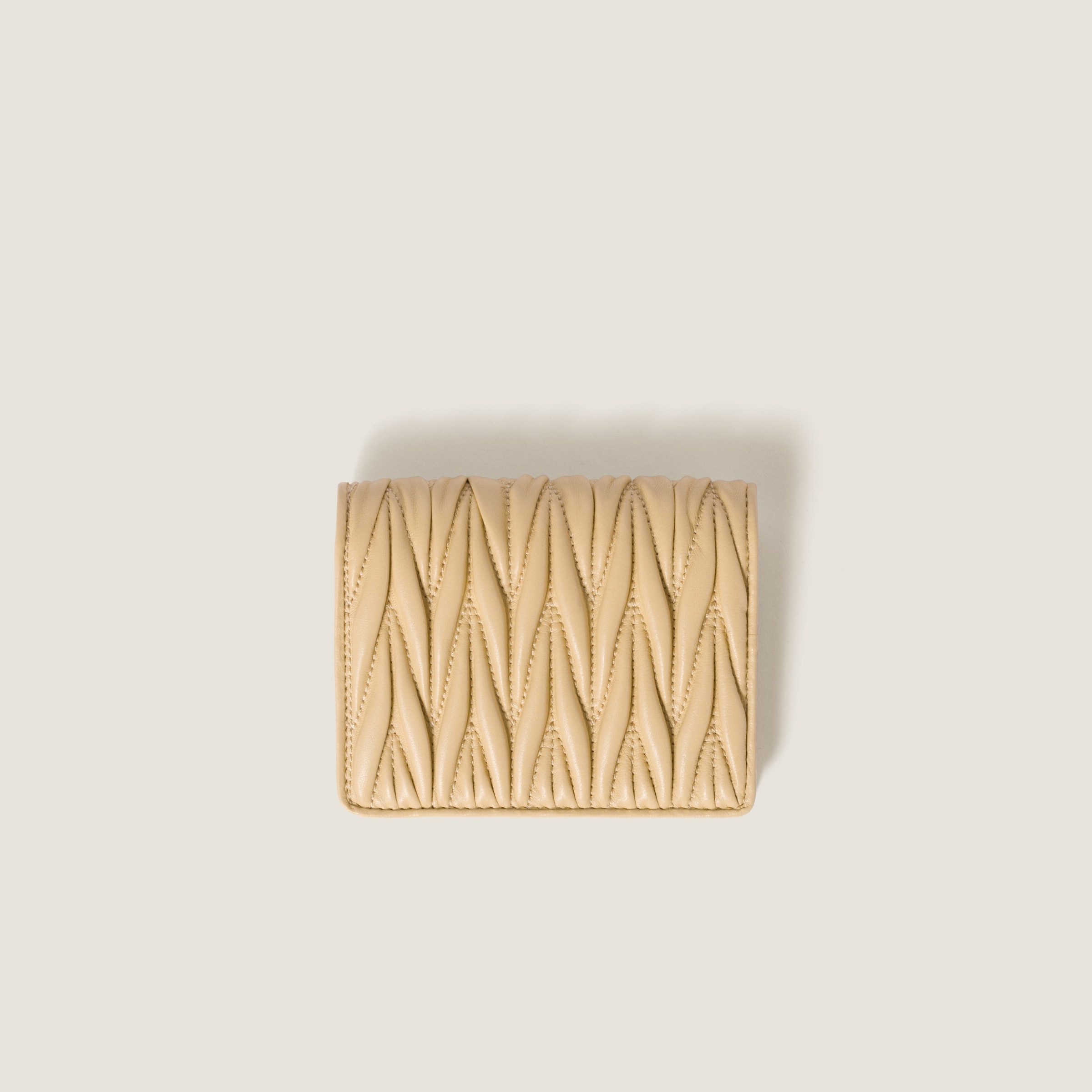 Soy Green Small Matelassé Nappa Leather Wallet | Miu Miu