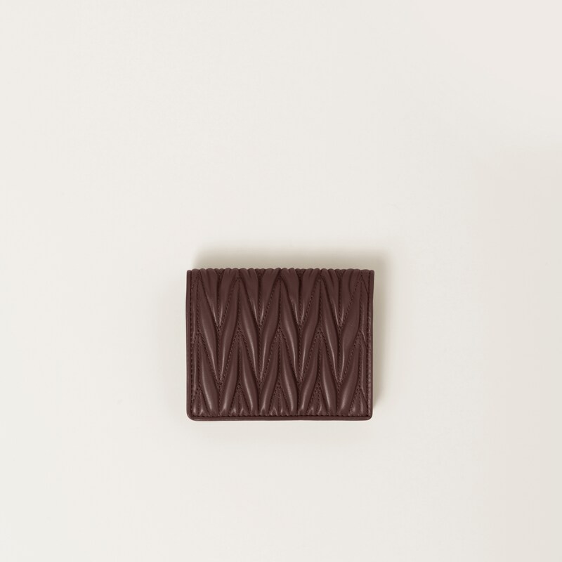 Small matelassé nappa leather wallet