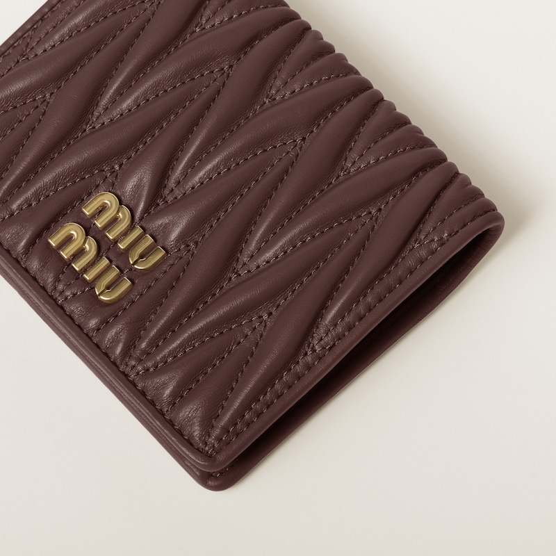 Small matelassé nappa leather wallet
