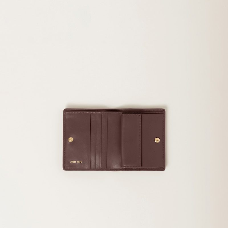 Small matelassé nappa leather wallet