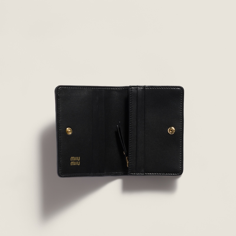 Small matelassé nappa leather wallet