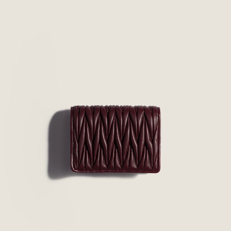 Small matelassé nappa leather wallet