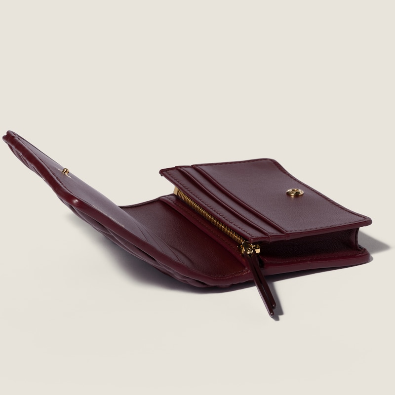 Small matelassé nappa leather wallet