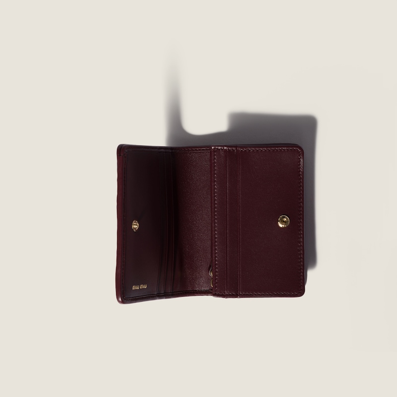 Small matelassé nappa leather wallet