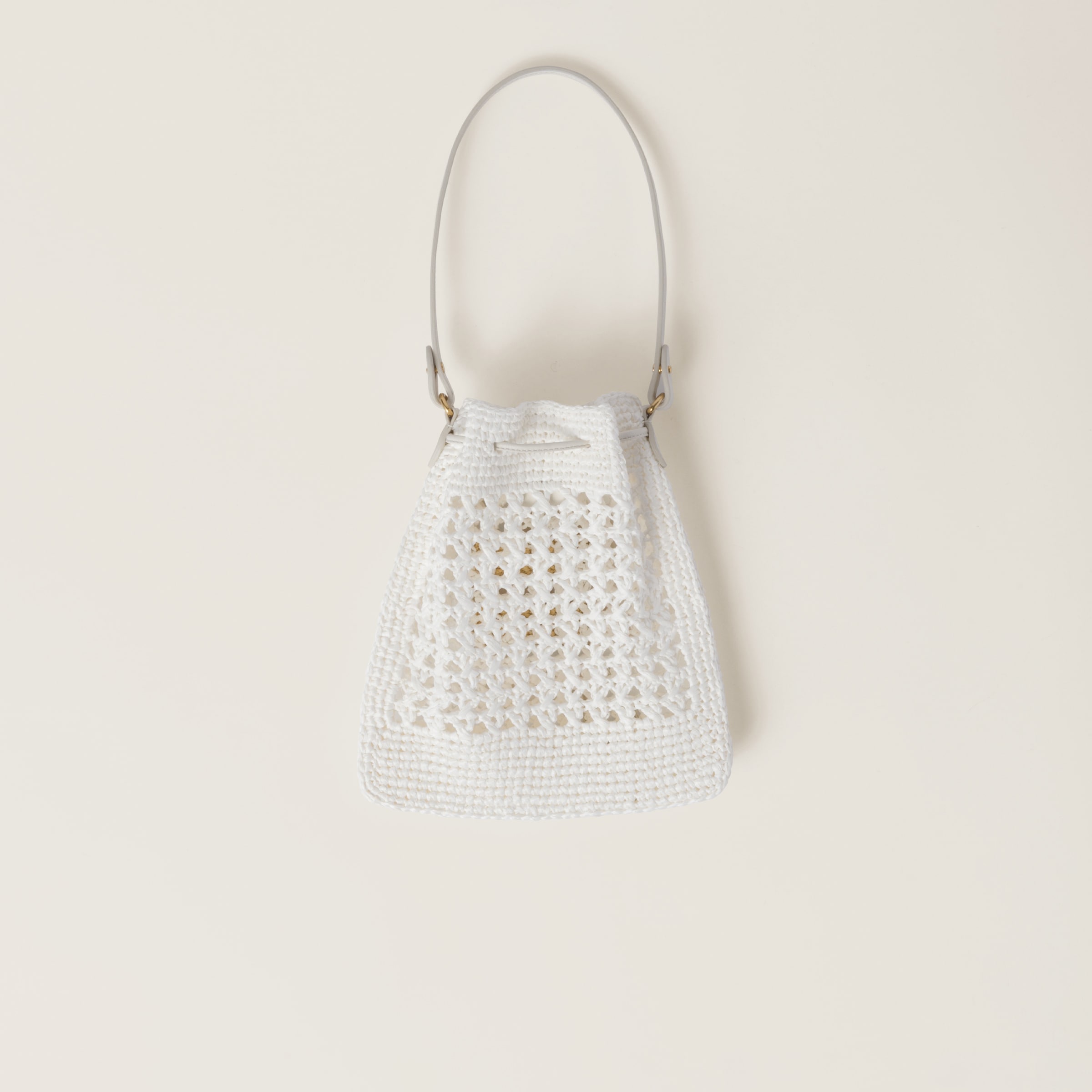 Miu Miu Woven Fabric Mini-bag In White/beige
