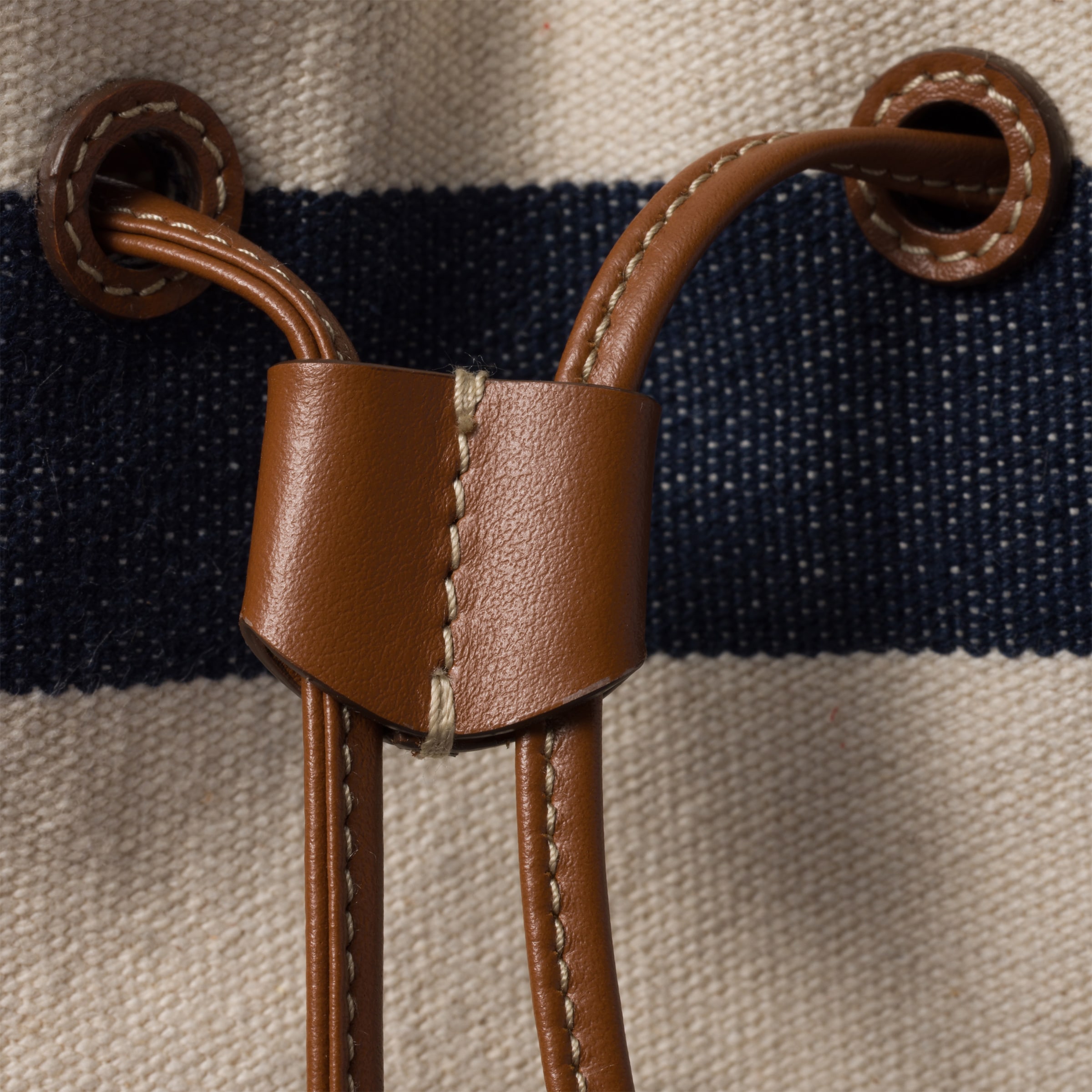 Blue/beige Striped Fabric Drawstring Pouch | Miu Miu
