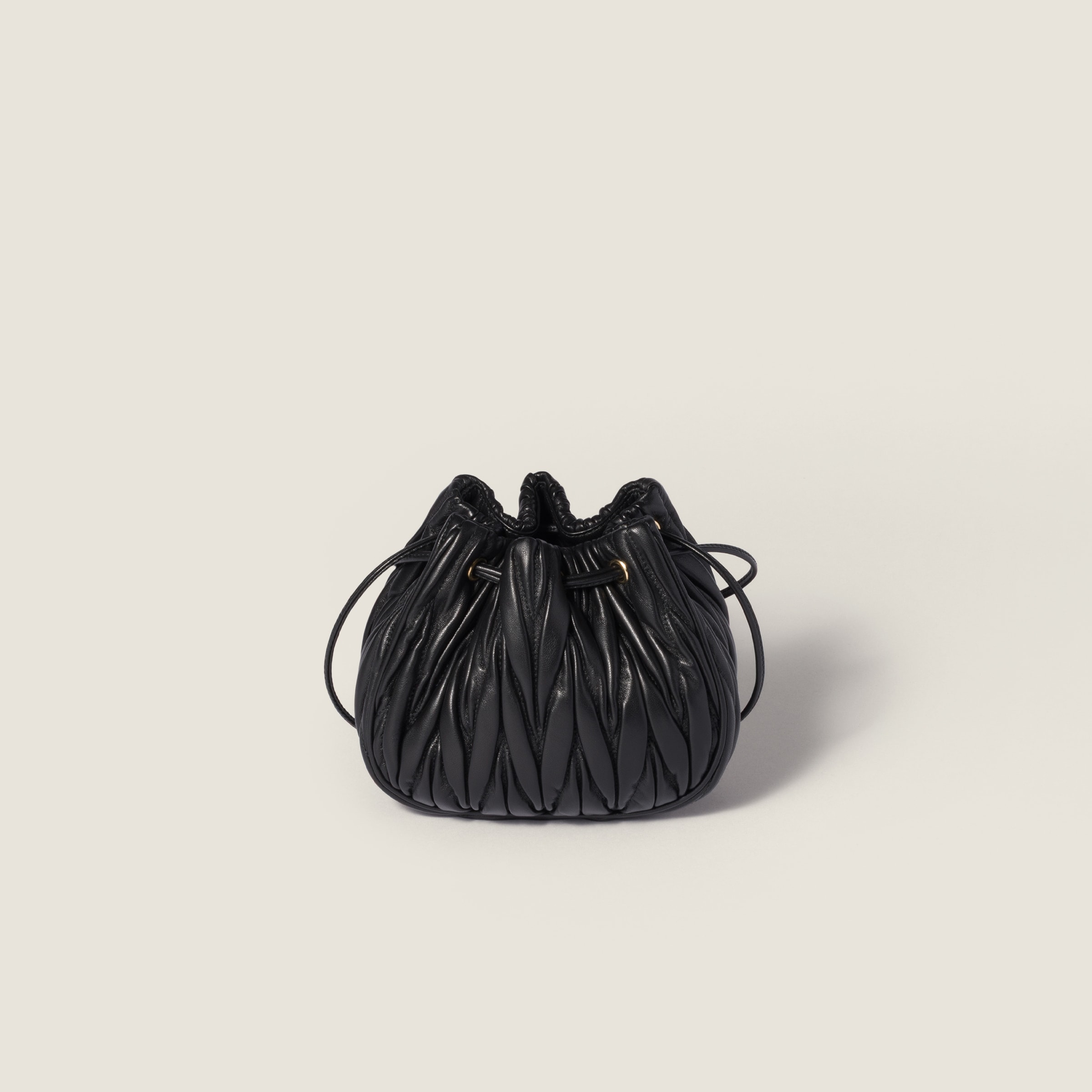 Black Matelassé Nappa Leather Pouch | Miu Miu