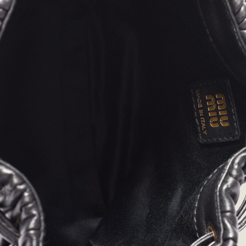 Matelassé nappa leather pouch