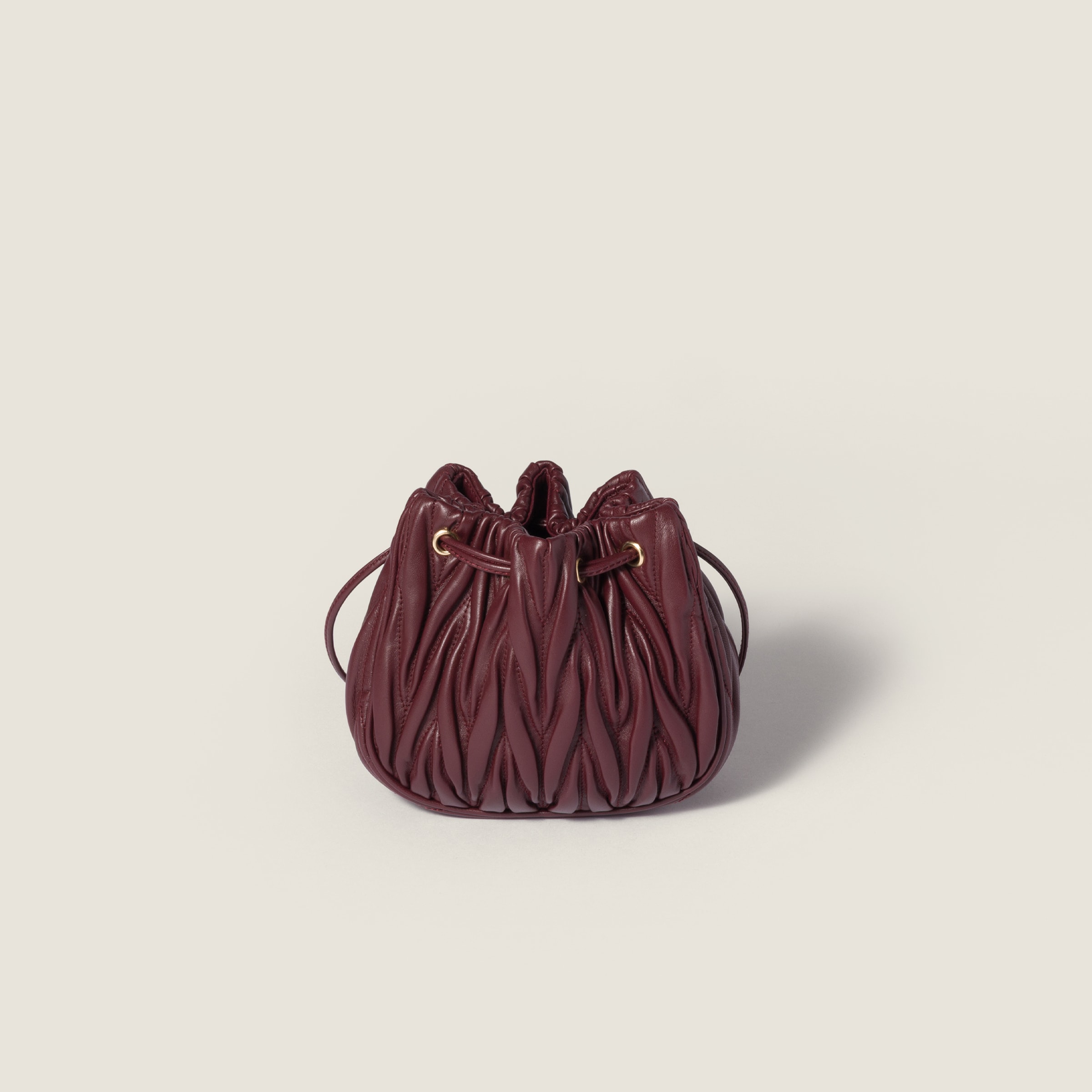 Miu Miu Logo Pouch In Burgundy