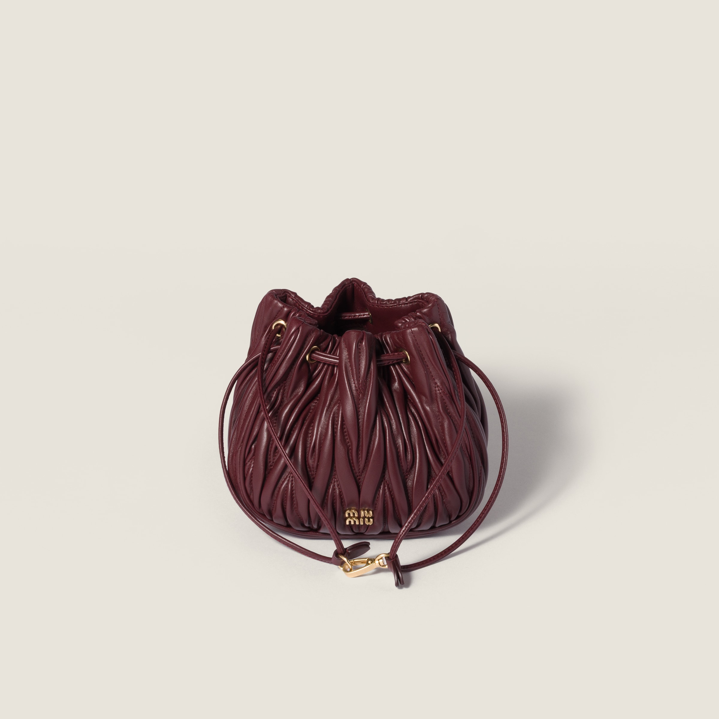 Miu Miu Logo Pouch In Burgundy