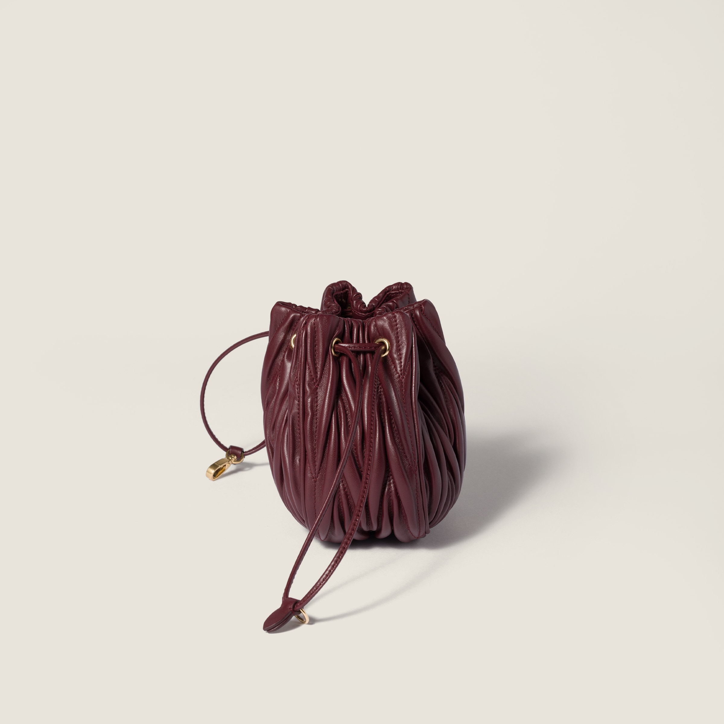 Miu Miu Logo Pouch In Burgundy