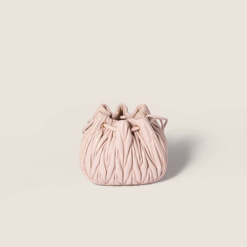 Matelassé nappa leather pouch