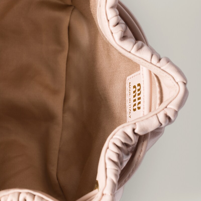 Matelassé nappa leather pouch