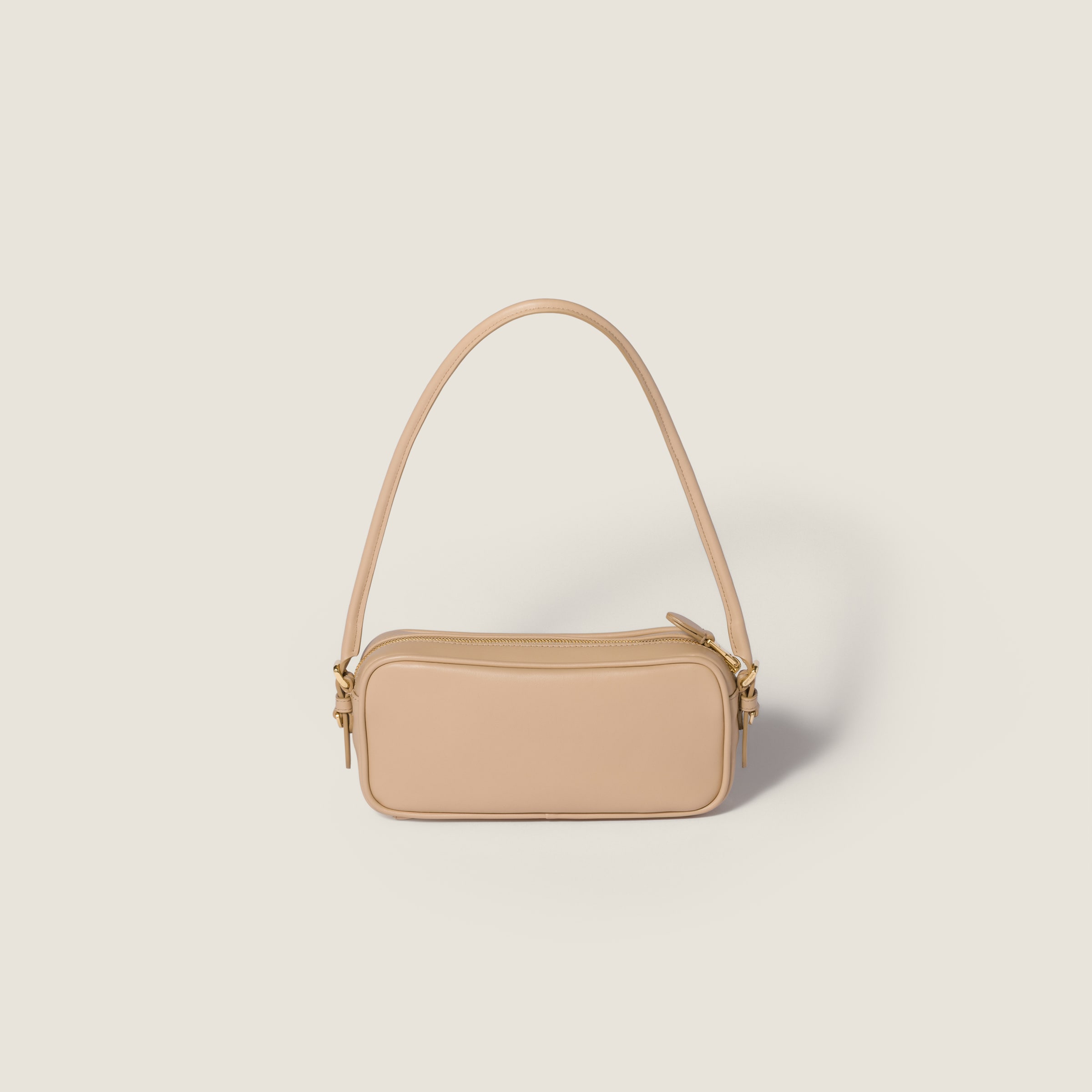 Sand Beige Leather Pouch | Miu Miu - United States Sand Beige Leather Pouch | Miu Miu - United States