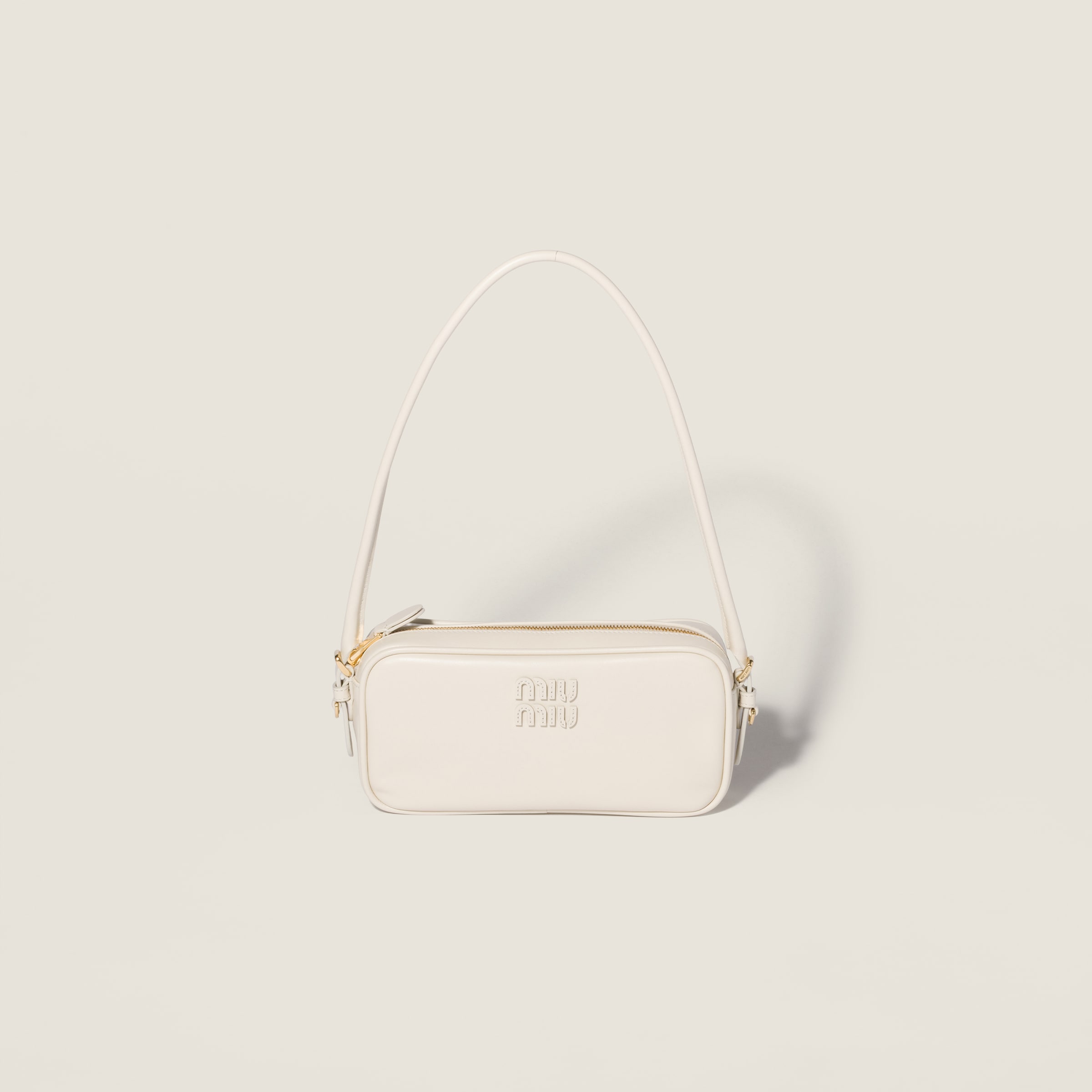 Chalk White Leather Pouch | Miu Miu