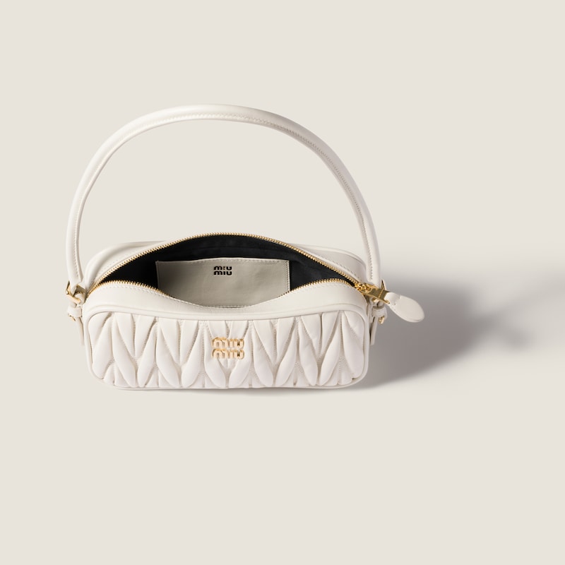 Matelassé nappa leather pouch