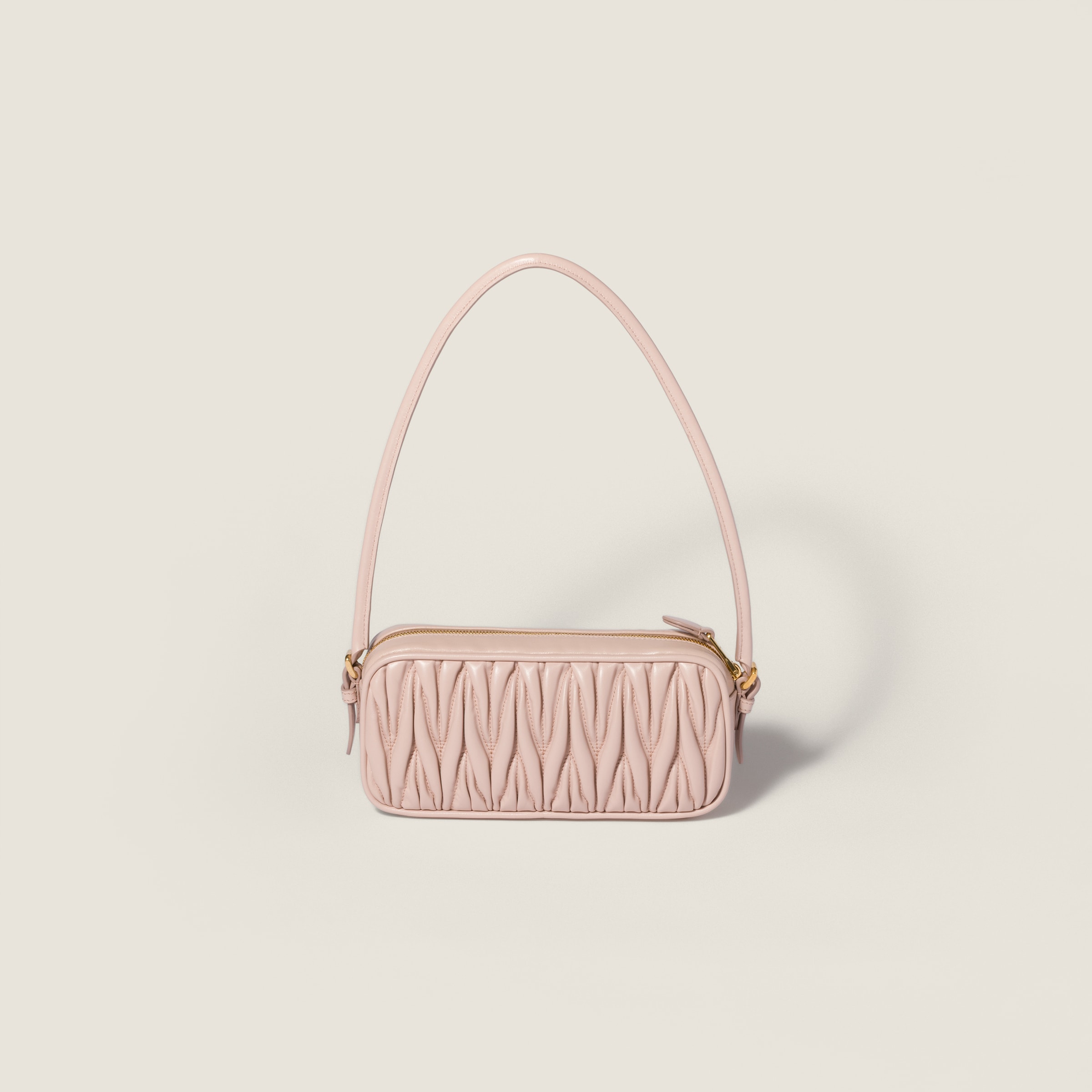 Powder Pink Matelassé Nappa Leather Pouch | Miu Miu - Saudi Arabia