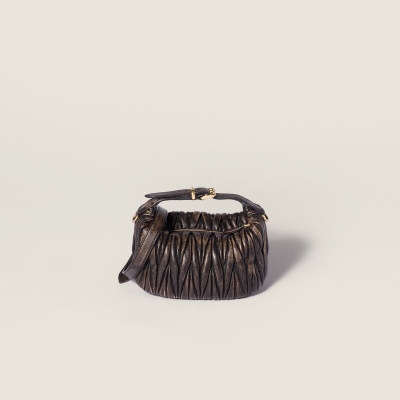 Matelassé nappa leather pouch