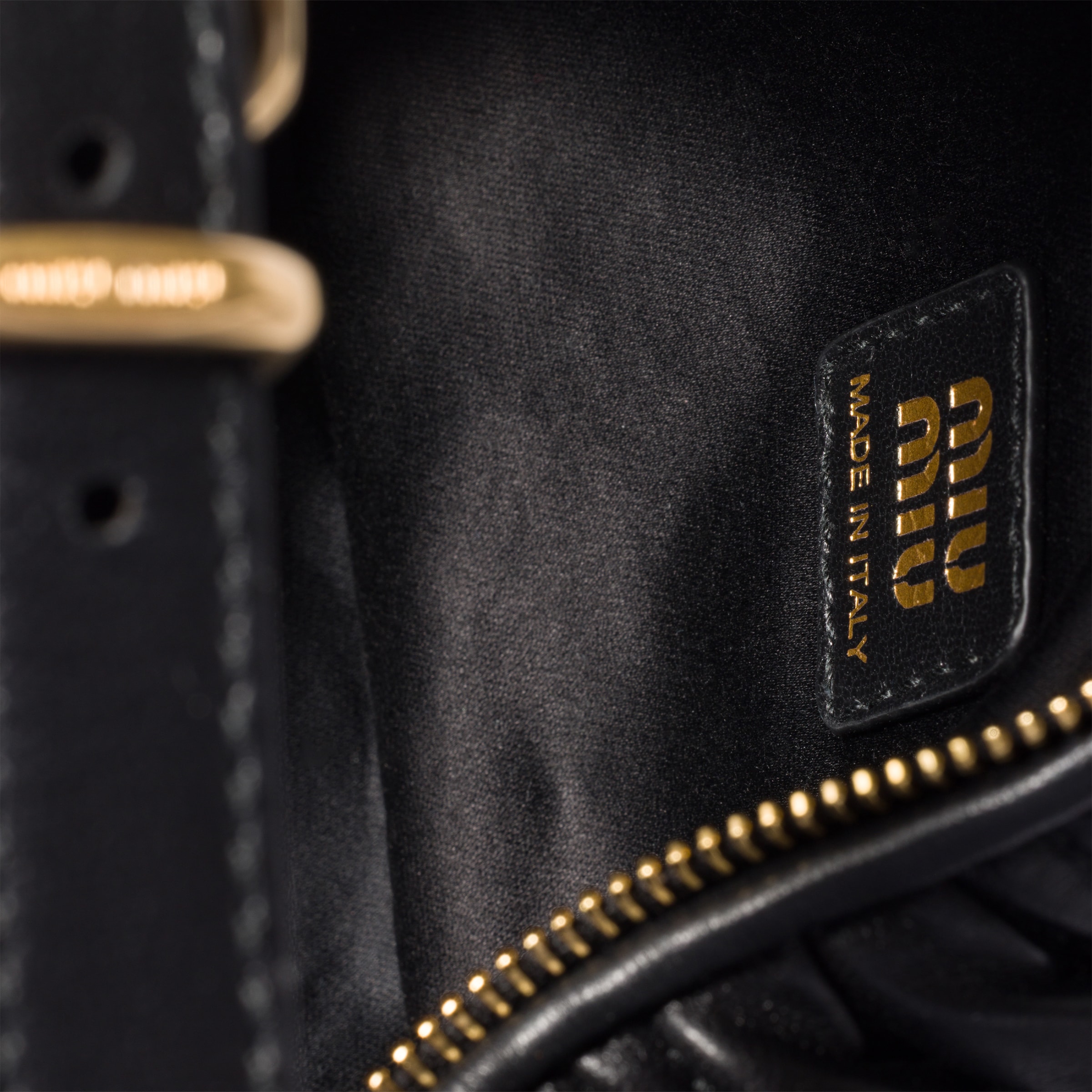 Black Matelassé Nappa Leather Pouch | Miu Miu