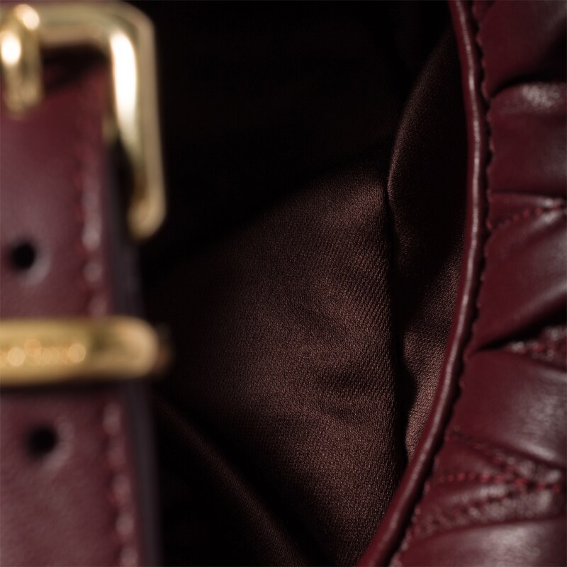 Matelassé nappa leather pouch