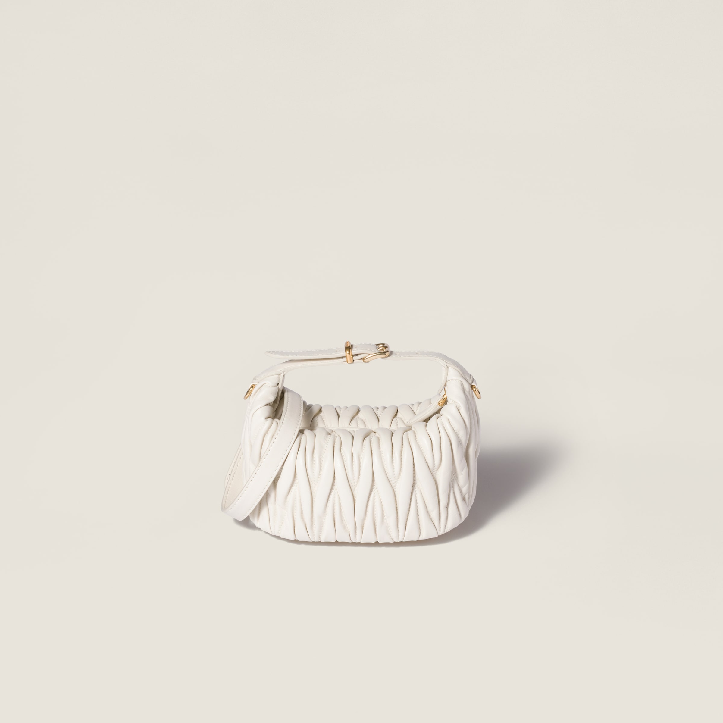 ホワイト マテラッセ ナッパレザー ポーチ | Miu Miu