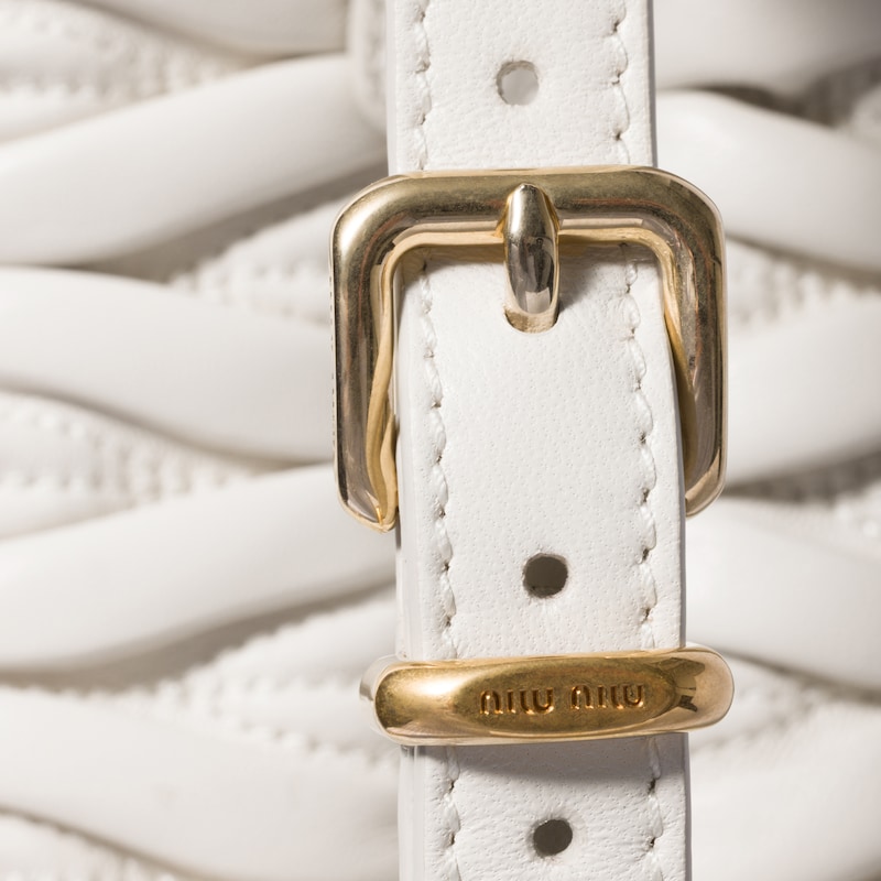 Matelassé nappa leather pouch