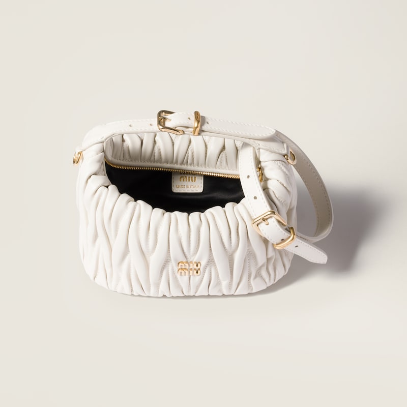 Matelassé nappa leather pouch