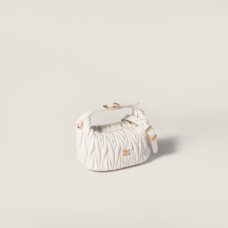 Matelassé nappa leather pouch