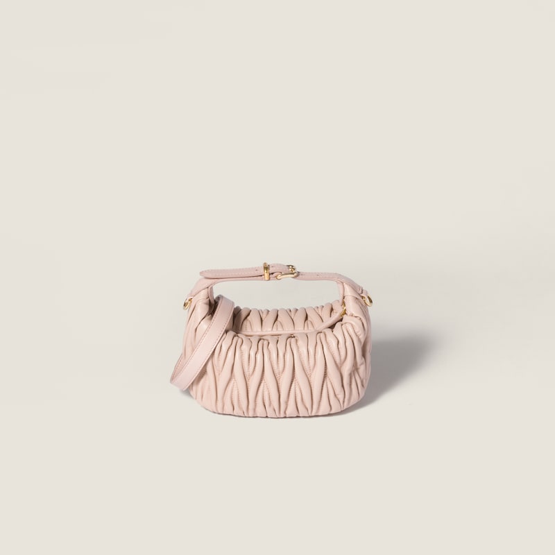 Matelassé nappa leather pouch